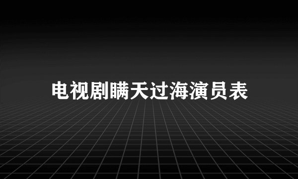 电视剧瞒天过海演员表