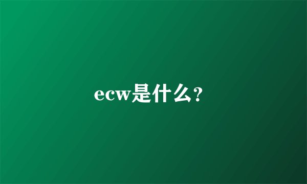 ecw是什么？