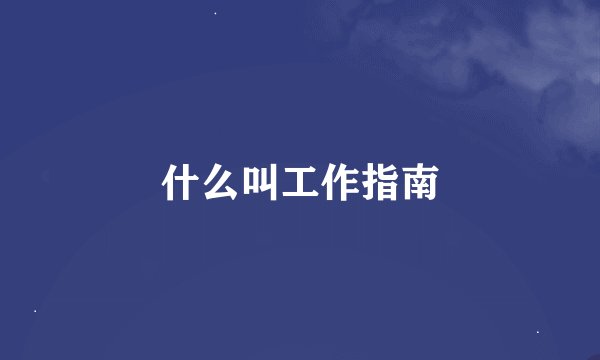 什么叫工作指南