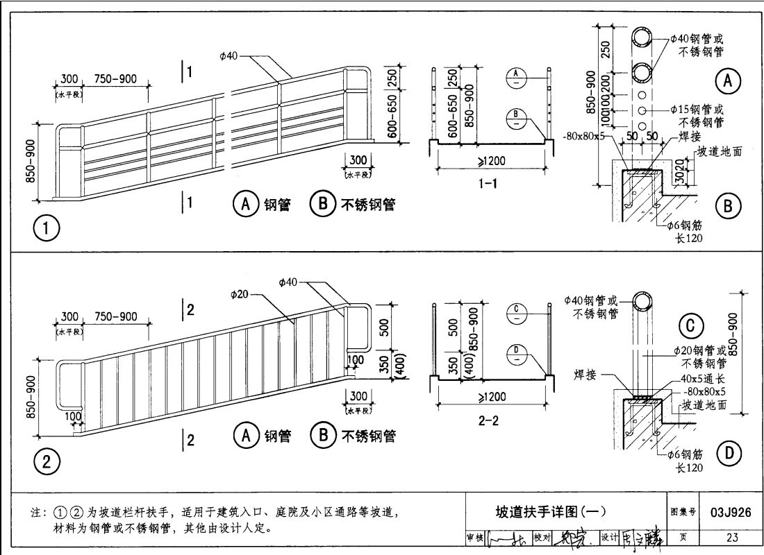 哪位兄台有03j926无障碍坡道及扶手的图集第23页