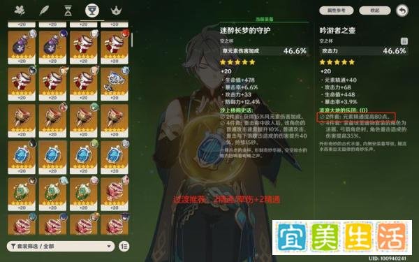 原神艾尔海森圣遗物选择推荐,与他的队伍搭配有关