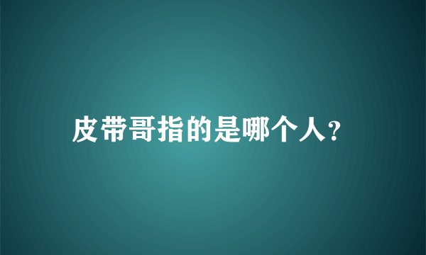 皮带哥指的是哪个人？