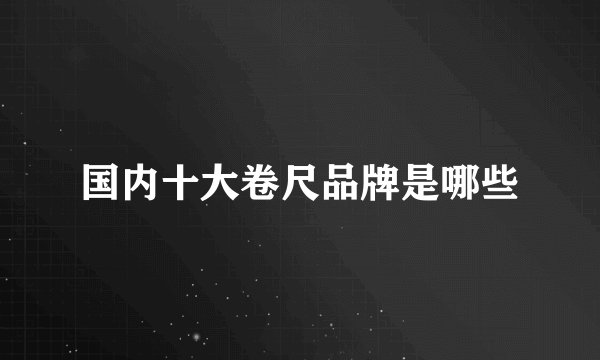 国内十大卷尺品牌是哪些