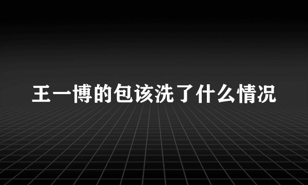 王一博的包该洗了什么情况