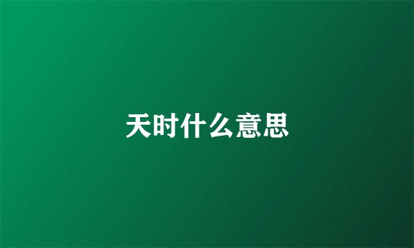 天时什么意思