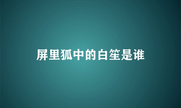 屏里狐中的白笙是谁
