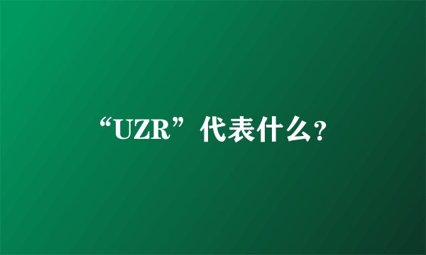 “UZR”代表什么？