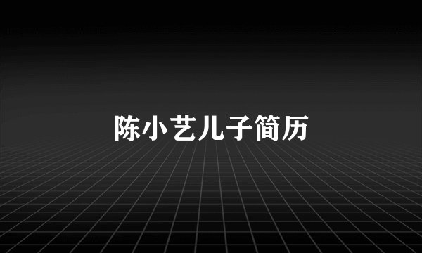 陈小艺儿子简历