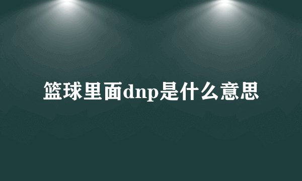 篮球里面dnp是什么意思