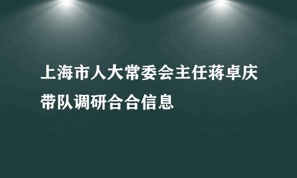 上海市人大常委会主任蒋卓庆带队调研合合信息
