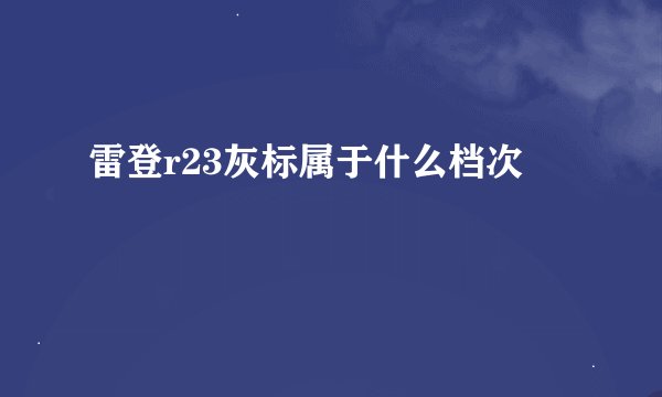 雷登r23灰标属于什么档次