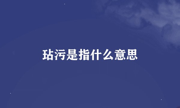玷污是指什么意思