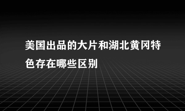 美国出品的大片和湖北黄冈特色存在哪些区别