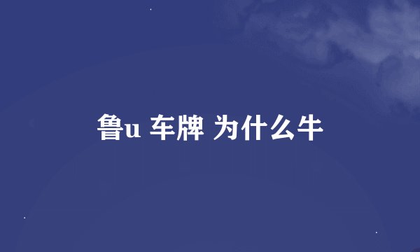 鲁u 车牌 为什么牛