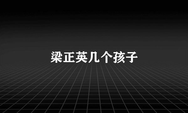 梁正英几个孩子