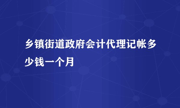 乡镇街道政府会计代理记帐多少钱一个月
