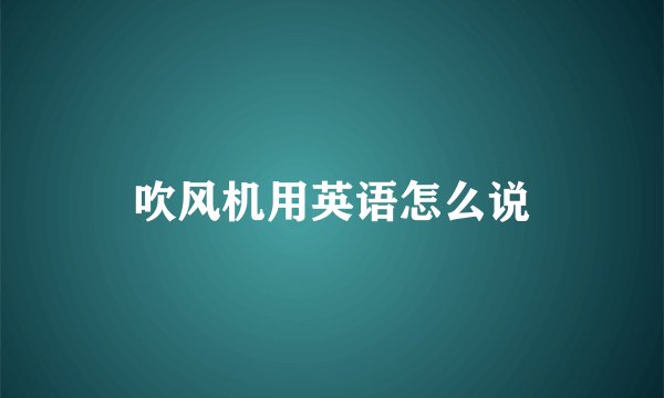 吹风机用英语怎么说