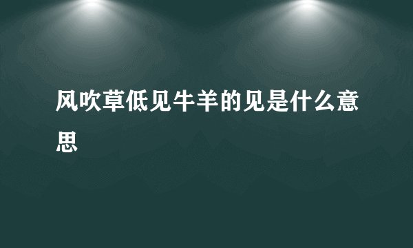 风吹草低见牛羊的见是什么意思
