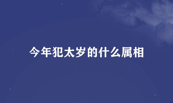 今年犯太岁的什么属相