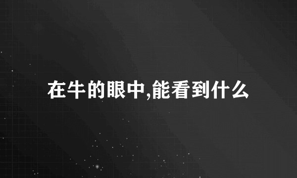 在牛的眼中,能看到什么