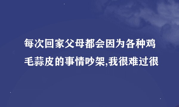 每次回家父母都会因为各种鸡毛蒜皮的事情吵架,我很难过很