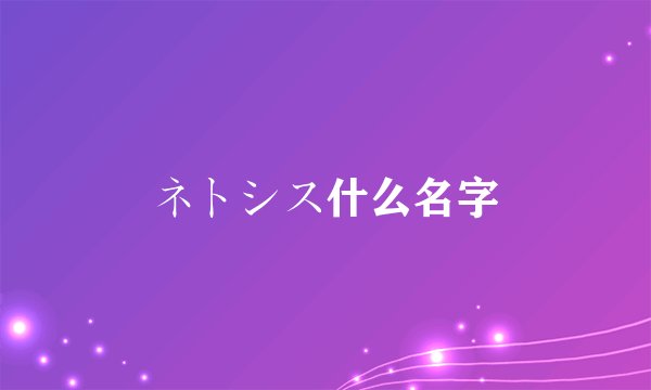 ネトシス什么名字