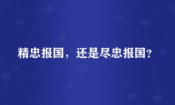 精忠报国，还是尽忠报国？