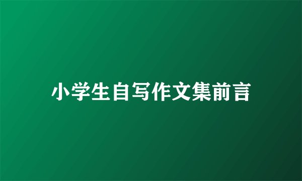 小学生自写作文集前言