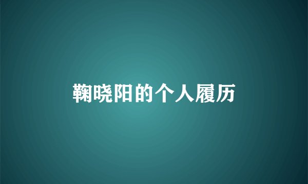 鞠晓阳的个人履历