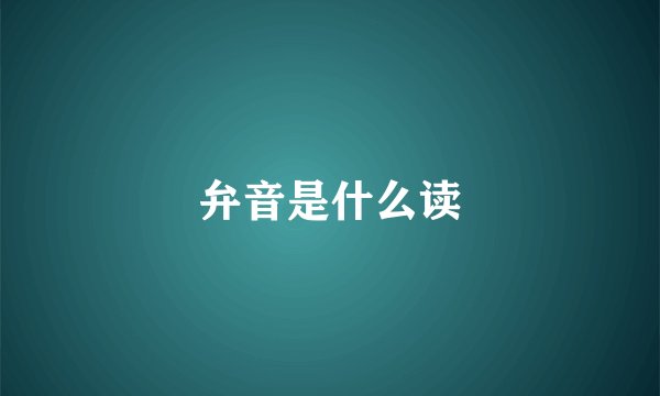 弁音是什么读
