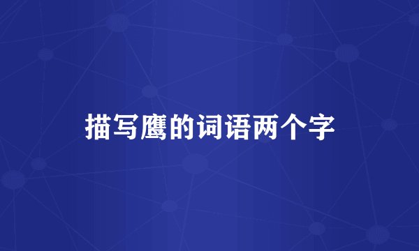 描写鹰的词语两个字