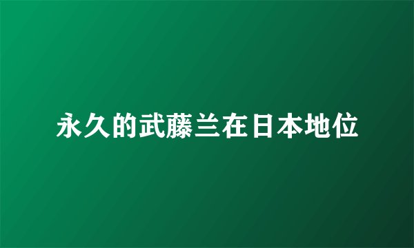 永久的武藤兰在日本地位