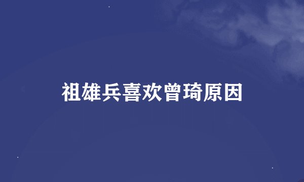 祖雄兵喜欢曾琦原因