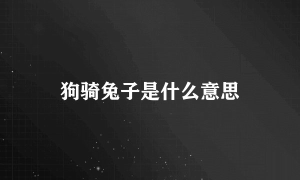 狗骑兔子是什么意思