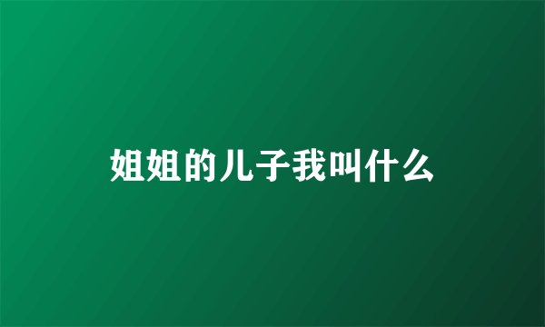 姐姐的儿子我叫什么