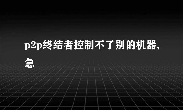 p2p终结者控制不了别的机器,急