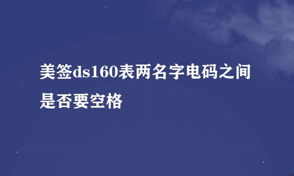 美签ds160表两名字电码之间是否要空格