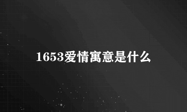 1653爱情寓意是什么