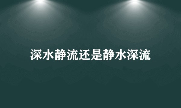 深水静流还是静水深流
