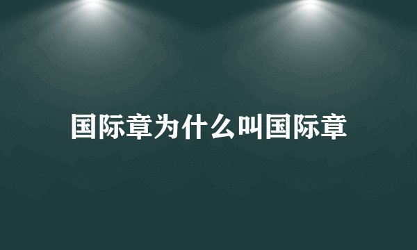 国际章为什么叫国际章