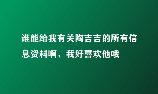 谁能给我有关陶吉吉的所有信息资料啊，我好喜欢他哦