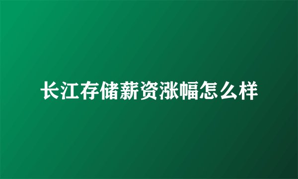 长江存储薪资涨幅怎么样
