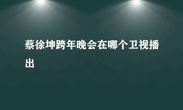 蔡徐坤跨年晚会在哪个卫视播出