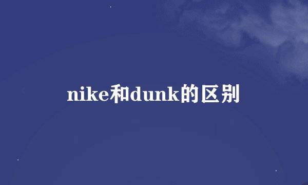 nike和dunk的区别