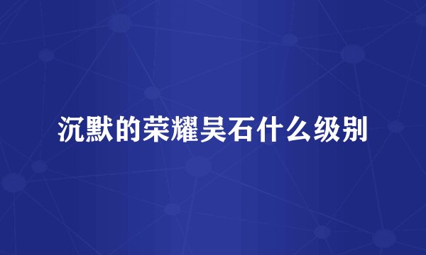 沉默的荣耀吴石什么级别