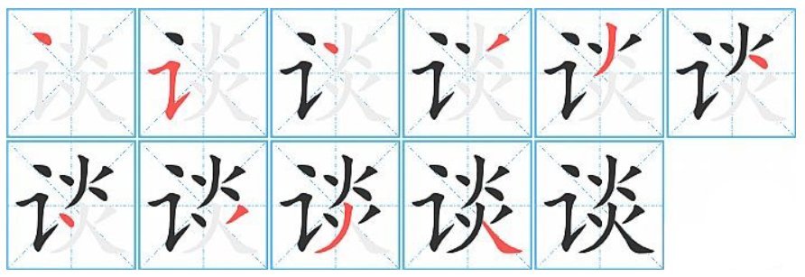 谈字组词