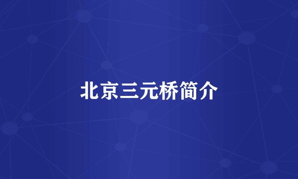北京三元桥简介