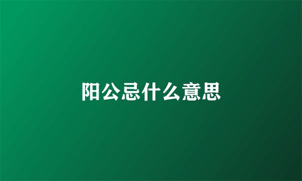 阳公忌什么意思