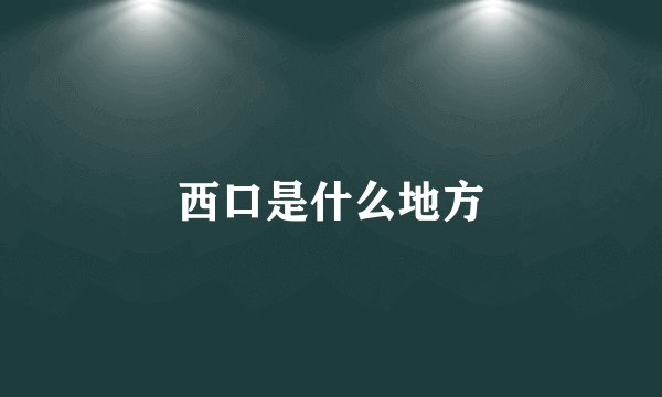 西口是什么地方