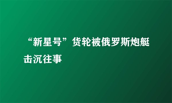 “新星号”货轮被俄罗斯炮艇击沉往事